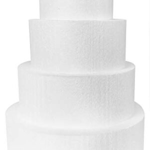 Shape Innovation - 4 piece Round Cake Dummy Set 6", 8", 10" & 12" by 4" thick. Perfect for wedding cakes, birthday cakes, display cakes, window displays, parties