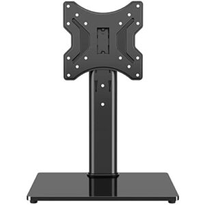universal swivel tv stand table top tv stand base with 4 level height adjustable and swivel mount bracket for 20-43 inch plasma lcd led tvs, vesa 200x200mm