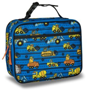 Lone Cone Kids' Insulated Lunch Box - Fun Patterns for Boys and Girls, Construction Monsters, Standard