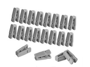 aoshang 20 pack plastic finger clips for hangers,slim-line finger clips plastic hanger clip for velvet hangers or hanger (gray)