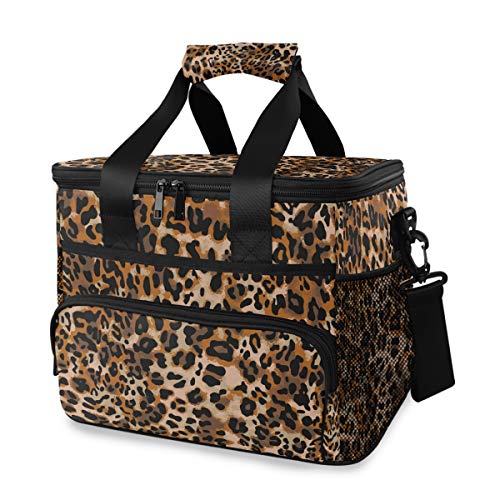 ALAZA Jaguar Cheetah Animal Skin Leopard Colored Large Cooler Insulated Picnic Bag Lunch Box for Adult Men Women