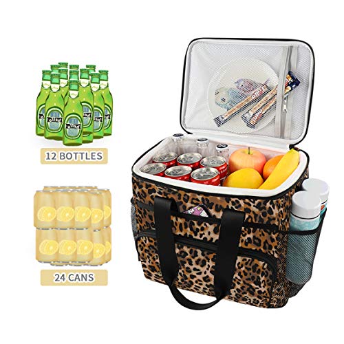 ALAZA Jaguar Cheetah Animal Skin Leopard Colored Large Cooler Insulated Picnic Bag Lunch Box for Adult Men Women