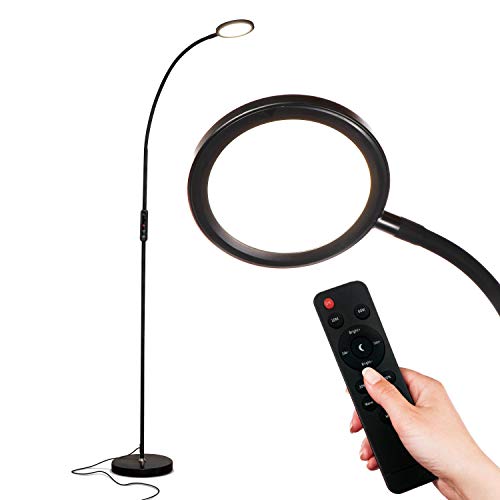 Brightech Vista LED Floor Lamp, Tall Lamp with Remote Control & Adjustable Gooseneck for Bedrooms, Lamp for Living Rooms & Offices, Modern Standing Lamp with 25 Light Colors & Dimming Options