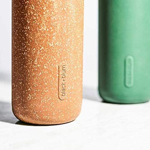 Black+Blum Leak-Proof, Lightweight Travel Protective Sleeve Glass Water Bottle, 600ml/ 20fl oz, Olive