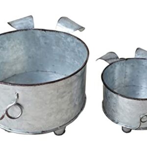 ShabbyDecor Galvanized Metal Pig Bowl Farmhouse Pig Succulent Planter Set of 2