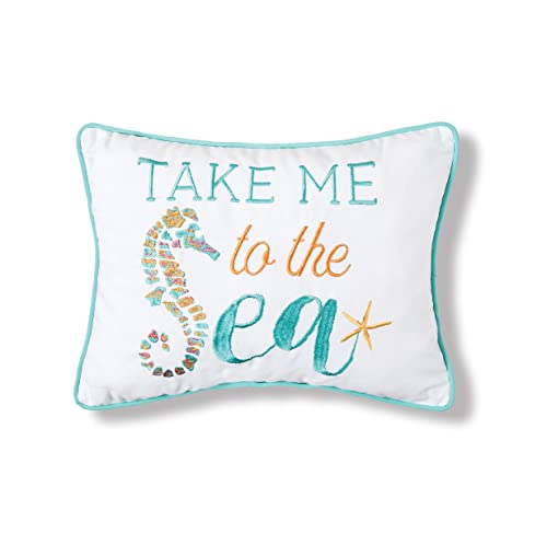 C&F Home Take Me to The Sea Embroidered Throw Pillow 12 x 16 Blue