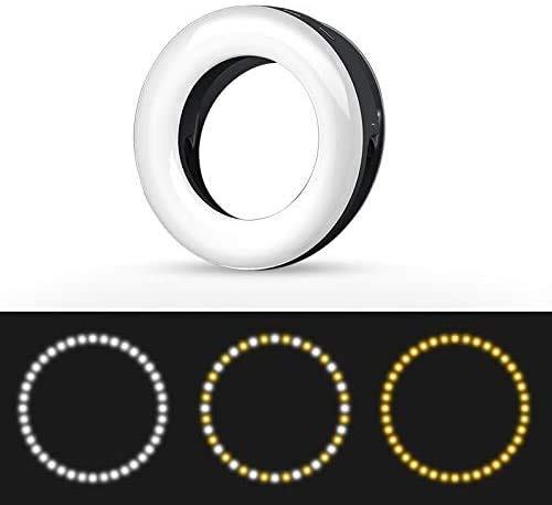 XINBAOHONG Selfie Ring Light Rechargeable Portable Clip-on Selfie Fill Light with 40 LED for Smart Phone Photography, Camera Video, Girl Makes up