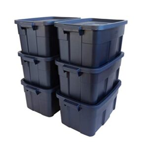 Rubbermaid Roughneck️ Storage Totes 14 Gal, Durable Stackable Storage Containers, Great for Dry Food Storage, Clothing, Camping Gear and More, 6-Pack