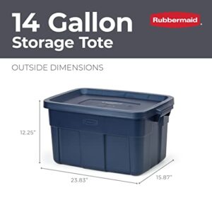 Rubbermaid Roughneck️ Storage Totes 14 Gal, Durable Stackable Storage Containers, Great for Dry Food Storage, Clothing, Camping Gear and More, 6-Pack