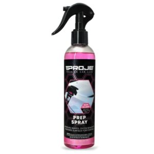 proje premium car care - prep spray - surface prep spray before ceramic coating - ph neutral panel wipe - removes old waxes, oils, polishes, & sealants - anti static formula - 8oz