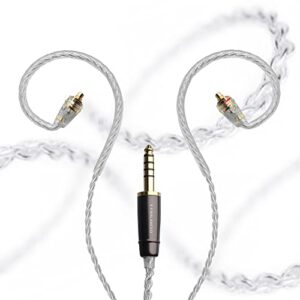 meze audio rai series mmcx cable | headphones hifi cable replacement 4.4mm male to dual mmcx connector plug | silver plated upgrade balanced cable 4.4mm jack | cable length 1.2m/3.9ft