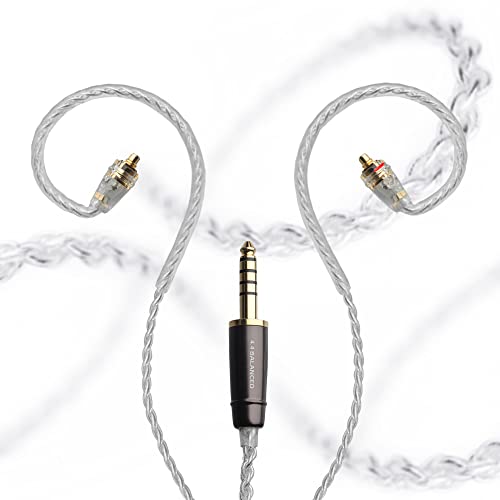 MEZE AUDIO Rai Series MMCX Cable | Headphones HiFi Cable Replacement 4.4mm Male to Dual MMCX Connector Plug | Silver Plated Upgrade Balanced Cable 4.4mm Jack | Cable Length 1.2m/3.9ft