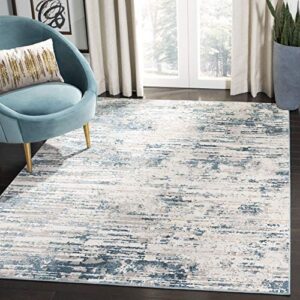 safavieh vogue collection 6'7" x 9' cream / teal vge145a modern abstract area rug