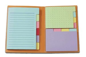 sticky notes spring colors by panda planner - bookmark, prioritize and set goals with color coding - 60 ruled lined notes (4x6"), 40 dotted notes (3x4"), 40 blank notes (2.7x4.2") - 140 total tab