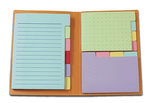 Sticky Notes Spring Colors by Panda Planner - Bookmark, Prioritize and Set Goals with Color Coding - 60 Ruled Lined Notes (4x6"), 40 Dotted Notes (3x4"), 40 Blank Notes (2.7x4.2") - 140 Total Tab