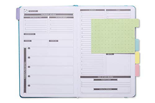 Sticky Notes Spring Colors by Panda Planner - Bookmark, Prioritize and Set Goals with Color Coding - 60 Ruled Lined Notes (4x6"), 40 Dotted Notes (3x4"), 40 Blank Notes (2.7x4.2") - 140 Total Tab