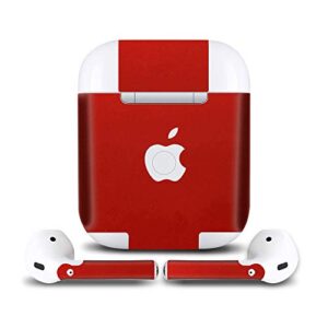 IPG for AirPods 1-2 Stickers Wraps Adhesive Decal Skin for case and Ear Pieces Protective and Decorative Set (Red Pearl)