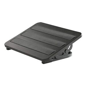 safco products ergonomic tilting footrest, durable steel construction, great for tables and desks, black, 12"d x 15"w x 5.25"h