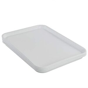 kekow 4-pack white plastic fast food serving trays