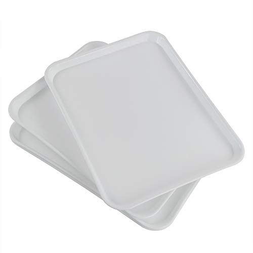 Kekow 4-Pack White Plastic Fast Food Serving Trays