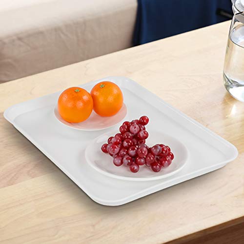 Kekow 4-Pack White Plastic Fast Food Serving Trays