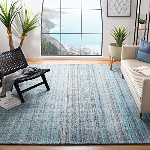 SAFAVIEH Abstract Collection 9' x 12' Light Grey ABT141E Handmade Premium Wool & Viscose Area Rug