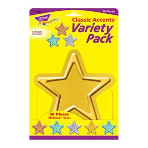 trend i metal stars classic accents variety pack, 36 ct