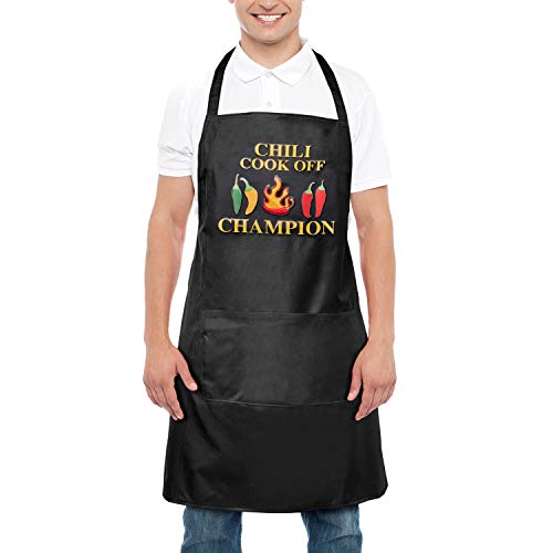 Syhood Chili Cook Off Aprons Black Bib Cook Off Aprons Waterproof Aprons for Kitchen Crafting BBQ Drawing Outdoors