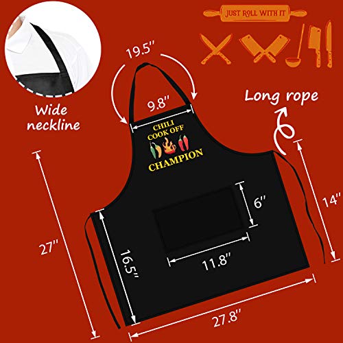 Syhood Chili Cook Off Aprons Black Bib Cook Off Aprons Waterproof Aprons for Kitchen Crafting BBQ Drawing Outdoors