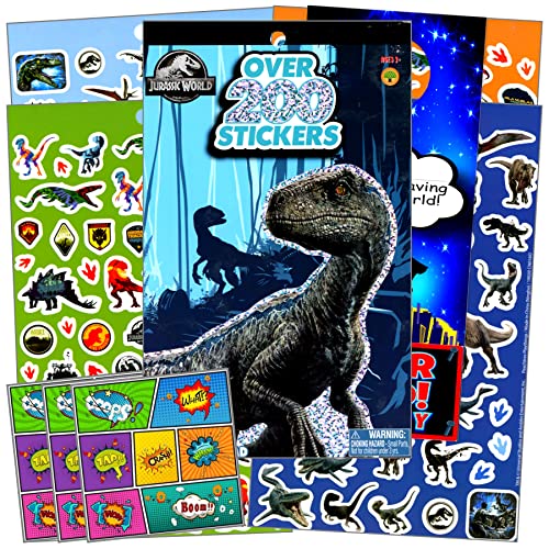 Jurassic World Stickers Set Bundle Includes Separately Licensed GWW Reward Stickers and Bookmark