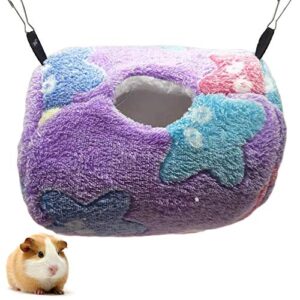 oncpcare hanging tunnel for small animals, bucket shape warm sugar glider hammock nest, critter cage accessories bedding for hamster hedgehog gerbil rat