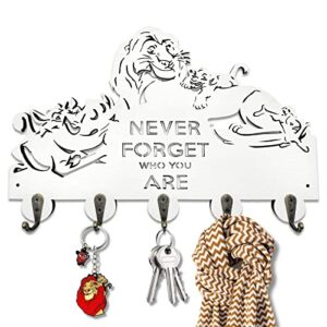 the lion king,disney cartoon key hooks,key holder, key hanger, wall hooks,wall key holder, key holders, personalized gift, home, housewarming gift, wedding gift (h5) black 12inch with 5 hooks (3) (2)
