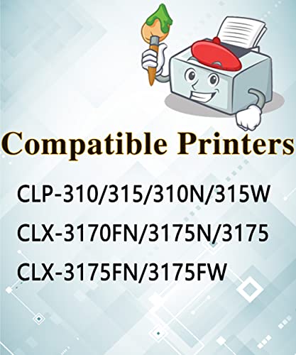 MM MUCH & MORE Compatible Toner Cartridge Replacement for Samsung 407S 409S CLT-407S use with CLX-3185FW 3185N CLP-320N CLP-321N CLP-325W Printers (5-Pack, 2 Black + Cyan + Magenta + Yellow)