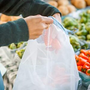 Full Circle Unise Reusuable Reusable Grocery Tote and 3 Reusable Produce Bags, Gray, Reusable Tote Market Bag