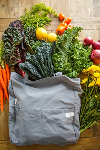 Full Circle Unise Reusuable Reusable Grocery Tote and 3 Reusable Produce Bags, Gray, Reusable Tote Market Bag