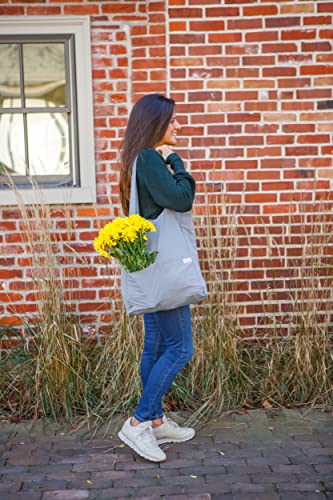 Full Circle Unise Reusuable Reusable Grocery Tote and 3 Reusable Produce Bags, Gray, Reusable Tote Market Bag