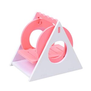popetpop hamster toys swing wooden hanging triangle swing pet hammock mouse rat hamster playing rocking chair toy for small pet (need to assemble)