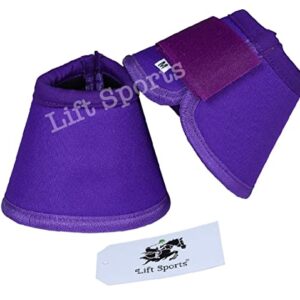 Lift Sports Horse Bell Boots 8 Colors Over Reach No Turn Bell Boots Wrap Tack Protection Equine (Medium, Orange)