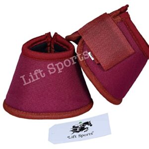 Lift Sports Horse Bell Boots 8 Colors Over Reach No Turn Bell Boots Wrap Tack Protection Equine (Medium, Orange)