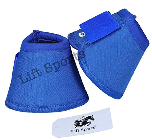 Lift Sports Horse Bell Boots 8 Colors Over Reach No Turn Bell Boots Wrap Tack Protection Equine (Medium, Orange)