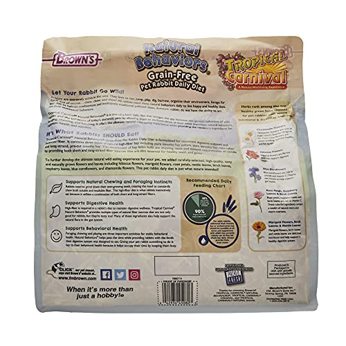 Tropical Carnival F.M. Brown's Tropical Canival Natural Behaviors Grain-Free Pet Rabbit Daily Diet - 4lb