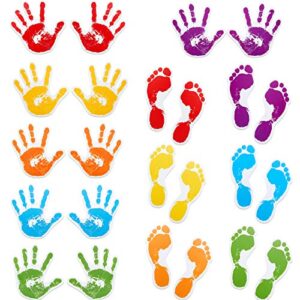 72 pieces hands and feet cutouts colorful handprint cutouts footprint accents bulletin board cutouts wall decoration for school playroom baby nursery kids bedroom or art studio