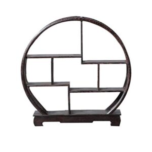 healifty chinese antique display rack art retro wall shelf carving crafts flower pot book rack organizer shadow box decor for home desk decoration floating wood shelves