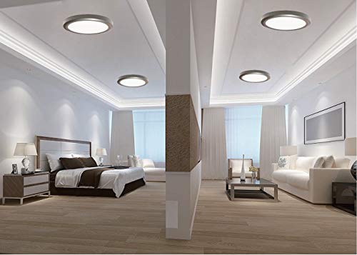 LIT-PaTH LED Flush Mount Ceiling Light Fixture, 3000/4000K/5000K Switch, CRI80+, Dimmable 11 Inch Slim Edge Light, 12.5W 875 Lumen, Aluminum Housing, 1-Pack, Bronze Finish