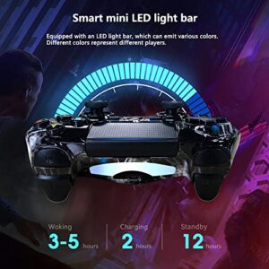 Wireless Controller for PS4,Black Ghost Style High Performance Double Vibration Controller Compatible with Playstation 4 /Pro/Slim/PC with Sensitive Touch Pad,Audio Function, Mini LED Indicator