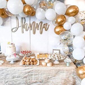 Balloon Garland Kit, (134 pcs) Balloon Arch Kit Silver, Gold and White, Baby Shower Party Balloons Balloon Tape, Balloon Arch Strip for Wedding, Graduation Gender Reveal, Balloons Party Decorations