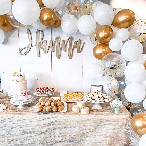 Balloon Garland Kit, (134 pcs) Balloon Arch Kit Silver, Gold and White, Baby Shower Party Balloons Balloon Tape, Balloon Arch Strip for Wedding, Graduation Gender Reveal, Balloons Party Decorations