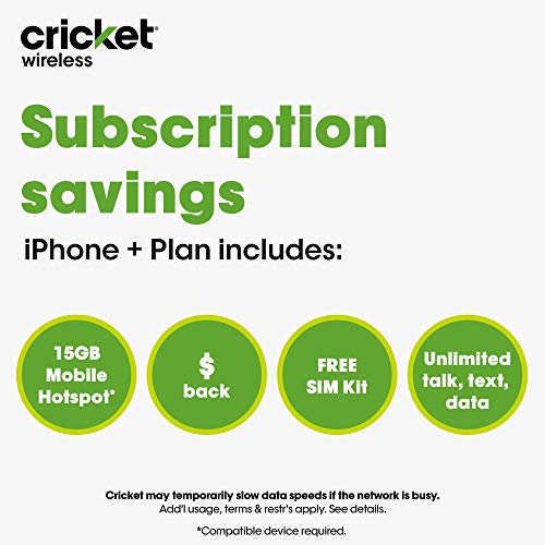 Apple iPhone 11 [64GB, Purple] + Carrier Subscription [Cricket Wireless]