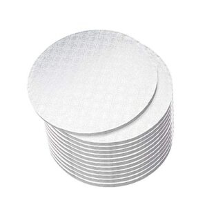 movingshoot spec101 round cake drums, 12 inch - 12pk white cake drum boards with 1/2-inch thick smooth-edges