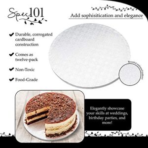 MOVINGSHOOT Spec101 Round Cake Drums, 12 Inch - 12pk White Cake Drum Boards with 1/2-Inch Thick Smooth-Edges